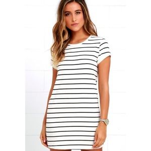 Black and White Striped Shirtdress